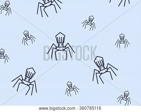 Tvirus Icon Pattern Texture Background With Blue Color And Line Style Vector