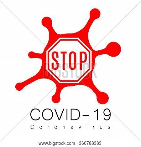 Coronavirus 2019-ncov. Corona Virus Icon. Red Sign Isolated On White Background. China Pathogen Resp