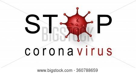 Coronavirus 2019-ncov. Corona Virus 3d Icon. Red Sign Isolated White Background. China Pathogen Resp