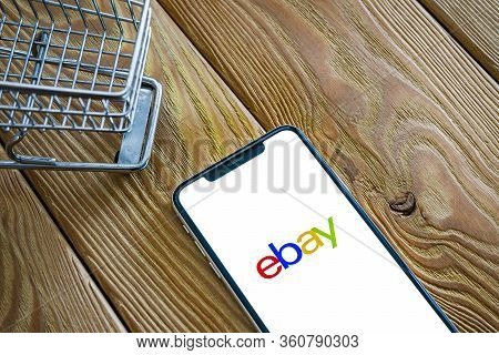Saint-petersburg, Russia - 10 April 2020: Phone Screen With Ebay App Loading Logo, Ebay Is One Of Th