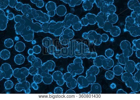 Design Cute Light Blue Many Organic Cells Computer Graphics Background Illustration