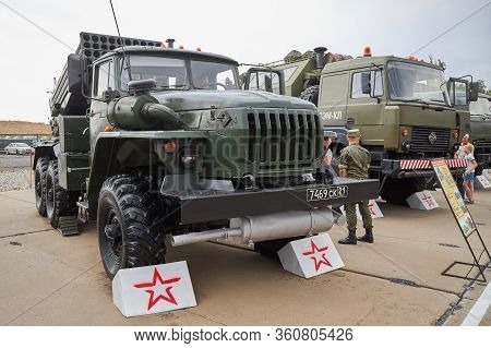 Sambek, Rostov Region, Russia, June 28, 2019: Common View Of The Combat Vehicle 2b17 M1 Of Multiple-