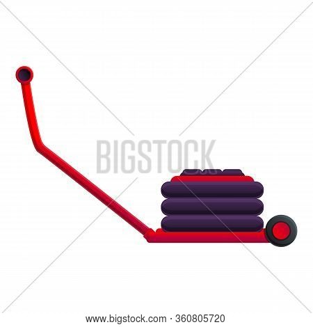 Pneumatic Car Jack Icon. Cartoon Of Pneumatic Car Jack Vector Icon For Web Design Isolated On White 