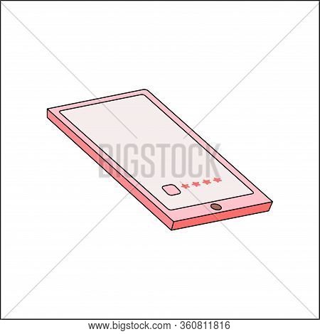 Mobile Phone. Vector Illustration Isplated On White Background. There Is Space For Your Text On The 