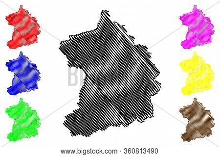 Essen City (federal Republic Of Germany, North Rhine-westphalia) Map Vector Illustration, Scribble S