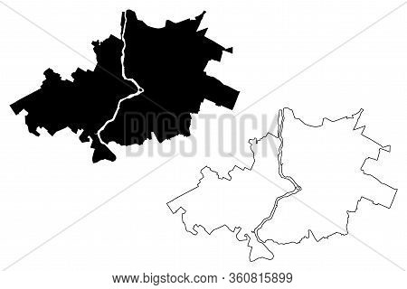 Vinnytsia City (ukraine) Map Vector Illustration, Scribble Sketch City Of Vinnytsya Or Vinnitsa Map