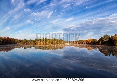 A Beautiful Morning Of Autumn In Framingham Massachusetts