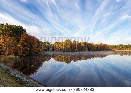 A Beautiful Morning Of Autumn In Framingham Massachusetts