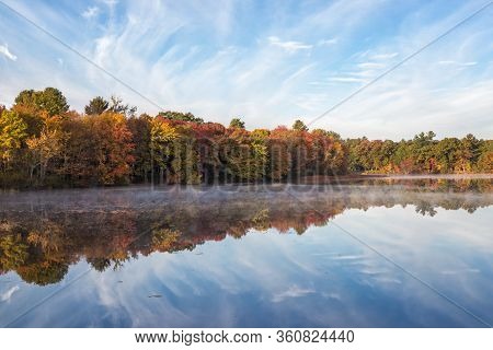 A Beautiful Morning Of Autumn In Framingham Massachusetts