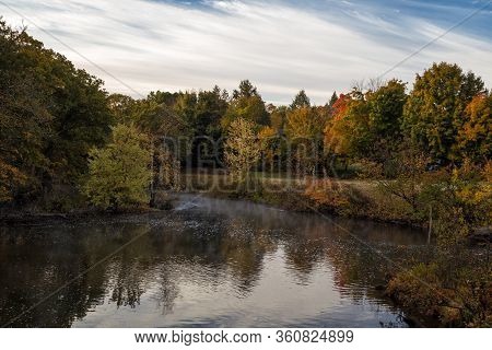 A Beautiful Morning Of Autumn In Framingham Massachusetts