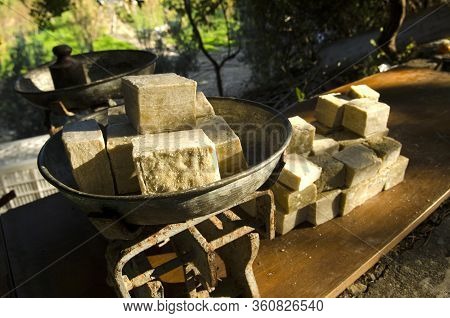 Antakya, Turkey. December 22rd 2013 
Olive Oil Soap For Sale Hatay Province South East Turkey