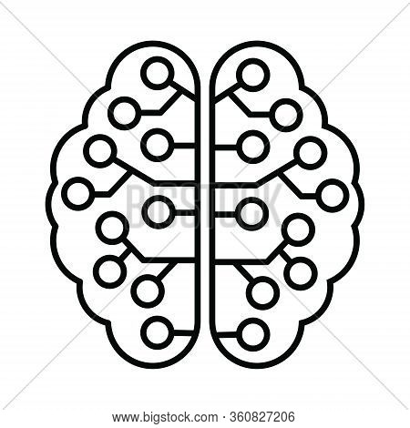 Vector Illustration Of The Brain. Artificial Or Electronic Intelligence. Stock Illustration, An Empt