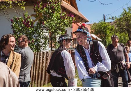 Holloko, Hungary - April 12, 2019: Easter Festival In The Folklore Village Of Holloko In Hungary. Gu