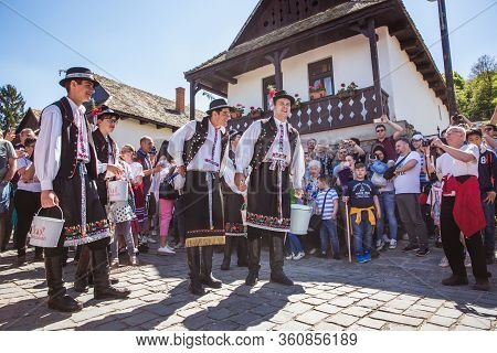 Holloko, Hungary - April 12, 2019: Easter Festival In The Folklore Village Of Holloko In Hungary. Gu