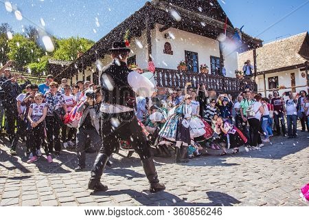 Holloko, Hungary - April 12, 2019: Easter Festival In The Folklore Village Of Holloko In Hungary. Gu