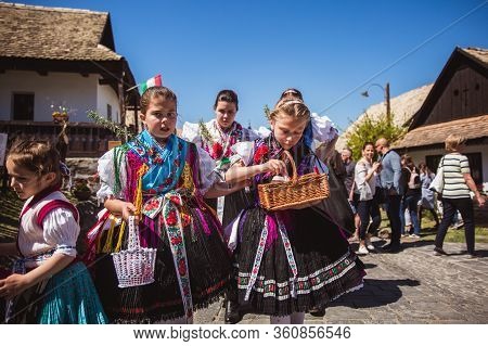 Holloko, Hungary - April 12, 2019: Easter Festival In The Folklore Village Of Holloko In Hungary. Gi
