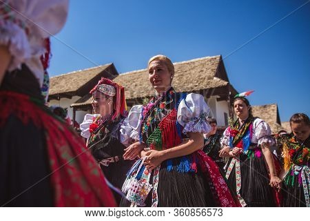 Holloko, Hungary - April 12, 2019: Easter Festival In The Folklore Village Of Holloko In Hungary. Gi