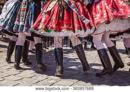 Holloko, Hungary - April 12, 2019: Easter Festival In The Folklore Village Of Holloko Traditional Gi