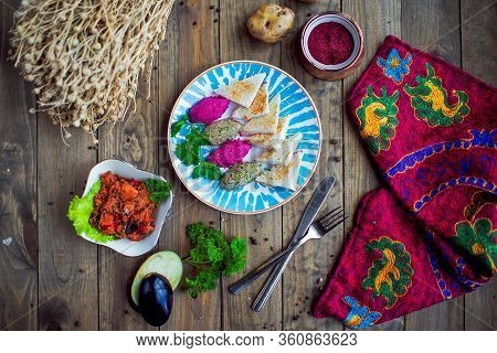 Geogian National Dish Phali On Wood Table