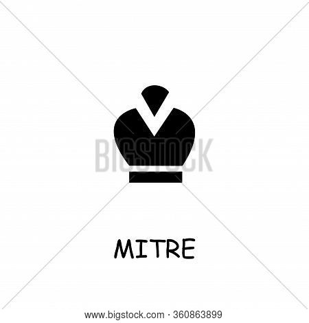 Mitre Flat Vector Icon. Hand Drawn Style Design Illustrations.