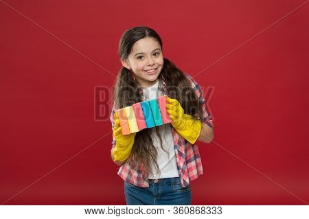 Turn Cleaning Into Game. Inculcate Cleanliness. Cleaning With Sponge. Cleaning Supplies. Girl Rubber