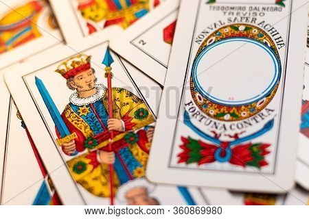 Split,croatia April 2020
Triestine Cards, Old European Game Originating From Northern Italy Laying O