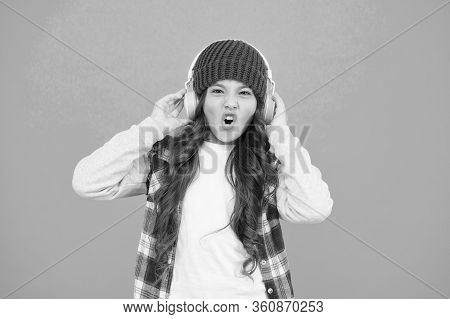 Lets Enjoy The Party. Little Kid Casual Style. Autumn Mood Tune. Small Child Long Hair Enjoy Stereo.