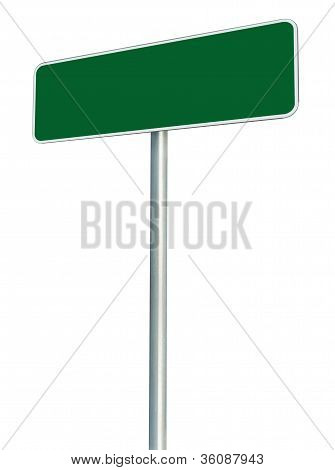 leere GrÃ¼ne Schild, dass isoliert, groÃŸen weiÃŸen Schild am StraÃŸenrand Perspektive umrahmt textfreiraum