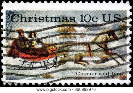 Saint Petersburg, Russia - April 01, 2020: Postage Stamp Printed In United States With The Picture T