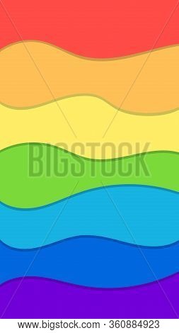 Vector Abstract Background. Vertical Banner. Abstract Image Of A Rainbow. Place For Text. Copyspace.