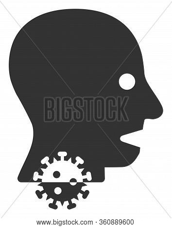 Vector Sore Throat Flat Icon. Vector Pictogram Style Is A Flat Symbol Sore Throat Icon On A White Ba