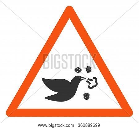 Vector Bird Flu Warning Flat Icon. Vector Pictogram Style Is A Flat Symbol Bird Flu Warning Icon On 
