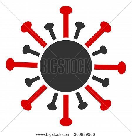 Vector Coronavirus Flat Icon. Vector Pictograph Style Is A Flat Symbol Coronavirus Icon On A White B