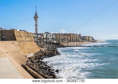 Seaside Promenade Avenida Fernandez Ladreda With A Telecommunications Tower Tavira Ii Tower Also Kno