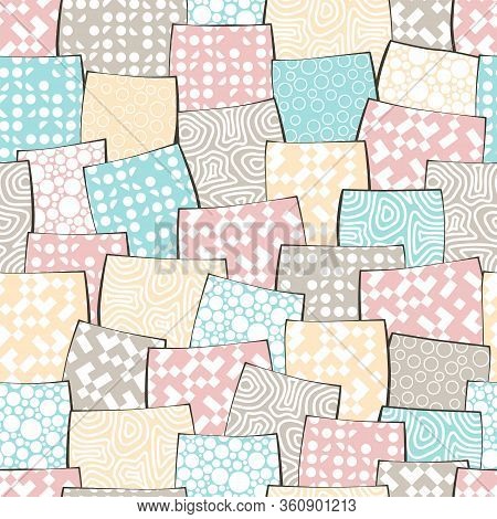 Abstract Seamless Vector Illustration Pattern. A Lot Of Colorful Pillows With Geometric Ornament. En