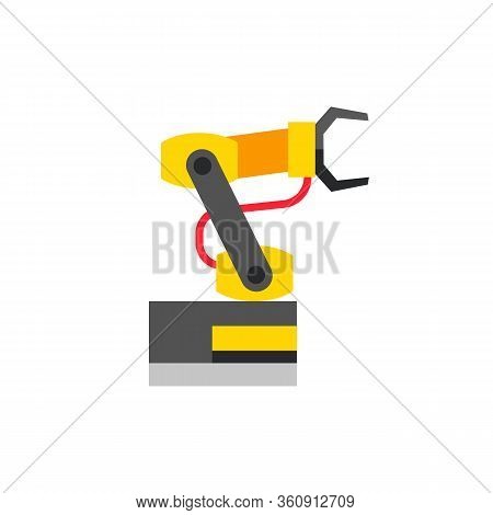 Multicolored Icon Of Industrial Equipment. Manipulating Industrial Robot