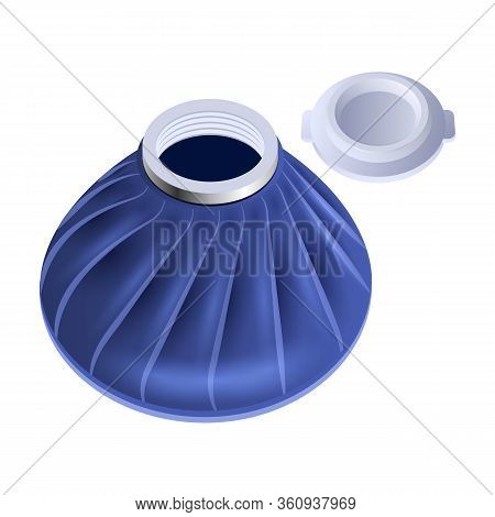 Ice Bag Vector Icon.realistic Vector Icon Isolated On White Background Ice Bag.
