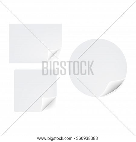 Gebogene Papier Aufkleber Icon Vector Illustration Design