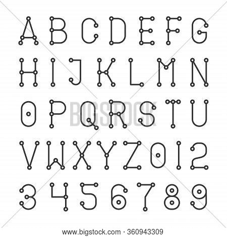 Geometric Simple Alphabet Font. Abc Line Stylr Design. Vector