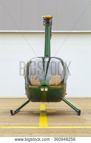 Moscow, Russia - July21, 2014:robinson R44 Is Four-seat Light Helicopter Produced By Robinson Helico