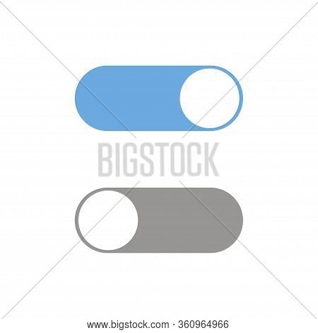Switch On Or Off. Toggle To Enable Or Disable. Switcher On Device To Control Mode. Sliding Element. 