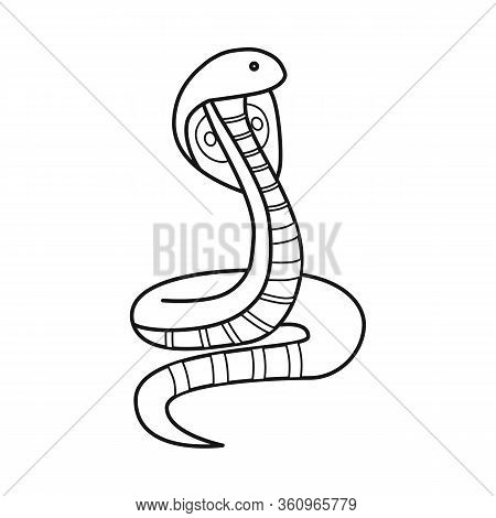 Isolated Object Of Cobra And King Symbol. Graphic Of Cobra And Head Vector Icon For Stock.