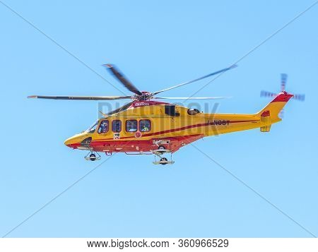 Turin, Italy, 9th July 2016: Helicopter Of Italian Red Cross Medical Emergency Service 118 Number, F