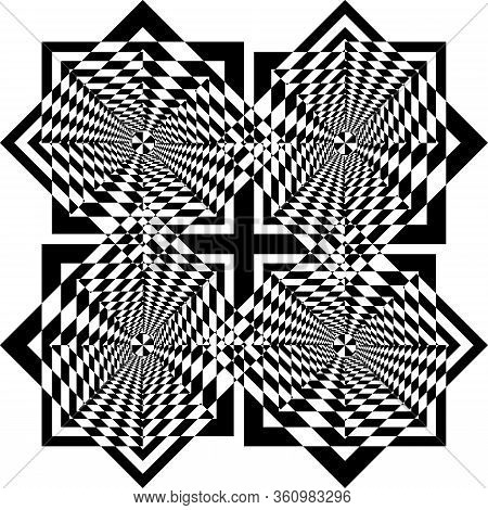Abstract Arabesque Diamond Square Game Black Cross Celtic Like Swirll Developement Project Design Bl