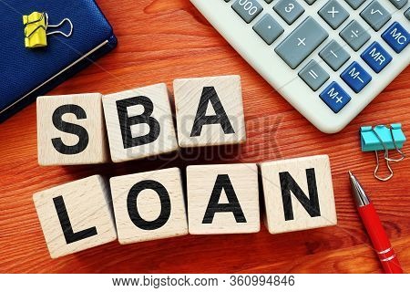 Sba Loan Concept. Wooden Cubes With Letters.