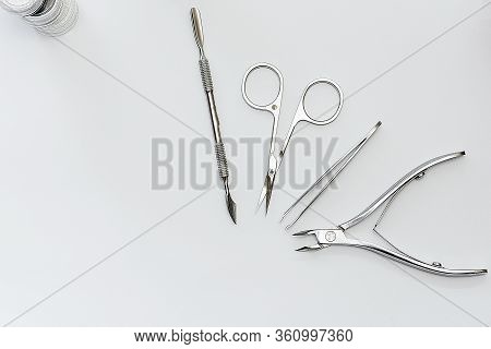 Manicure Kit Gel Nail Polish On White Background