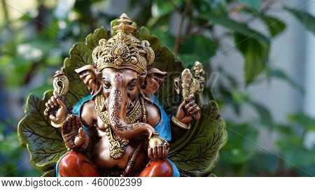 Eco Friendly Ganesh Or Ganpati Idol Or Murti, Home Made. Selective Focus. Ganesha Chaturthi Festival
