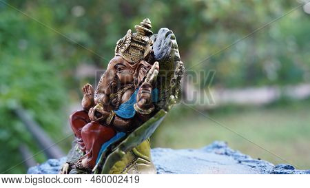 Eco Friendly Ganesh Or Ganpati Idol Or Murti, Home Made. Selective Focus. Ganesha Chaturthi Festival