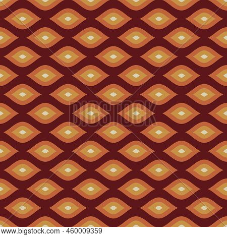 70 S Seamless Pattern. Retro Geometric Seamless Background In Seventies Style. Groovy Scrapbook Pape