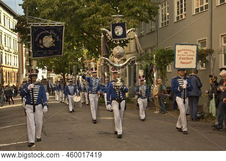 Stuttgart, Germany, 29 September 2019. Volksfest In Stuttgart. The March Through The City Center.